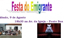 Sábado, 9 de Agosto pela 18h30 - Festa do Emigrante 